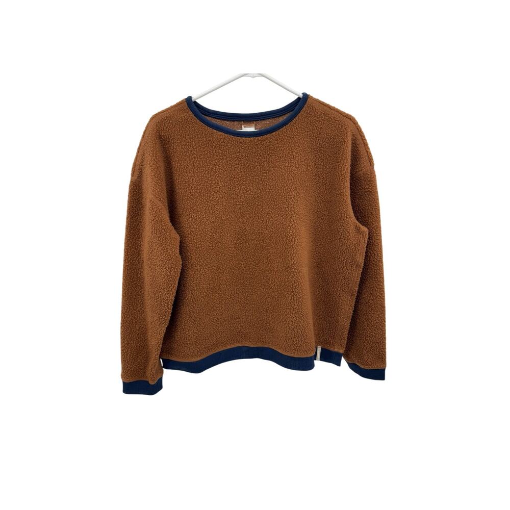 Patagonia Sweatshirt Womens Small Shearling Crewneck Pullover Beer Bottle Brown
